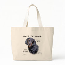 Black and Tan Coonhound History Design Tote Bags