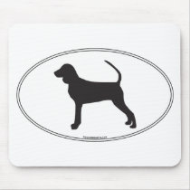 Black and Tan Coonhound Silhouette Mouse Pads