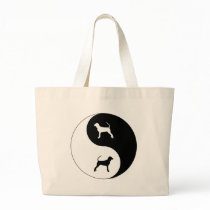 Black and Tan Coonhound Yin Yang Tote Bags
