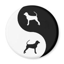Black and Tan Coonhound Yin Yang Magnet