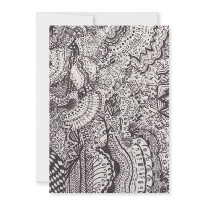 Black and White Abstract Line Art Invitation by abstractica