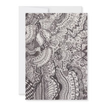 Black and White Abstract Line Art Invitation