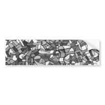 black and white abstract mosaic bumper sticker