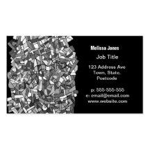 Black and white abstract mosaic business card templates