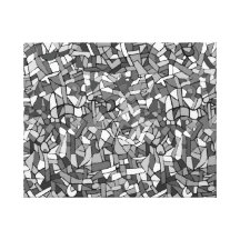 Black and white abstract mosaic stretched canvas prints