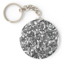 black and white abstract mosaic keychains