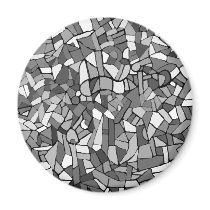black and white abstract mosaic fridge magnet