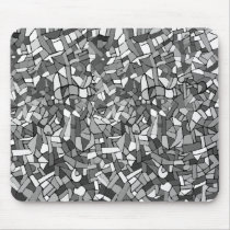 black and white abstract mosaic mousemat