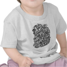 black and white abstract mosaic tshirts