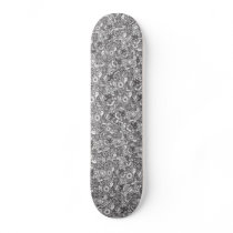 Black and White Abstract Pattern Skateboard