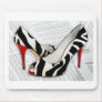 Black and White and Red All Over Mouse Pads