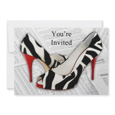 Black and White and Red All Over Pumps Invite by EHPlesser