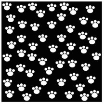 Black and White Animal Paw Print Pattern. Cut Outs