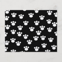 Black and White Animal Paw Print Pattern. Full Color Flyer