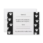 Black and White Animal Paw Print Pattern. Personalized Announcements