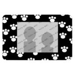 Black and White Animal Paw Print Pattern. Vinyl Magnets