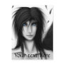 Black and white anime dark angel boy postcards