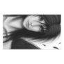 Black and white anime dark angel boy rectangle stickers