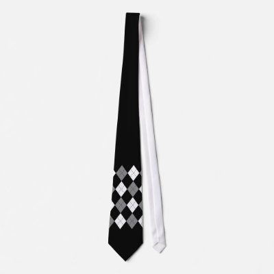 Black And White Argyle Necktie by mvdesigns