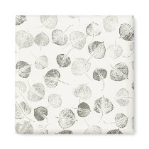 Black and White Aspen Leaves Magnets