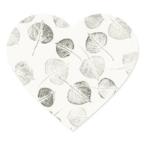 Black and White Aspen Leaves Pattern Stickers