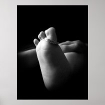 Black and White Baby Foot Poster