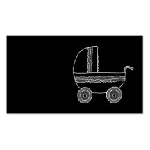 Black and White Baby Stroller. Business Card Template