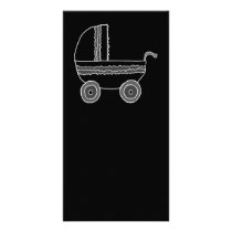 Black and White Baby Stroller. Custom Photo Card