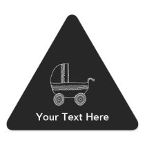 Black and White Baby Stroller. Sticker