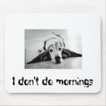 Black and White Basset Hound Mousepad