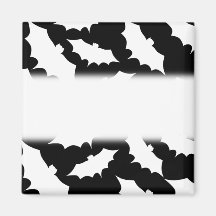 Black and White Bat Pattern. Fridge Magnets