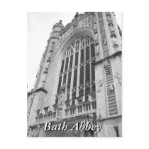 Black and white Bath Abbey Avon UK postcard