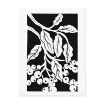 Black and White Berries Postcard