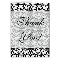 black and white birds intricate damask pattern greeting card