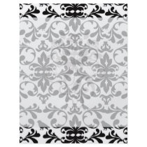 black and white birds intricate damask pattern flyers