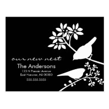 Black and White Birds Moving Announcements Postcard