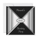 Black and White Birthday Party Invitation