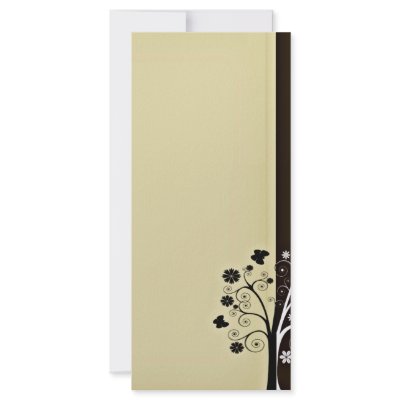 Black and White blossom and butterflies Rack Card by vectortopia