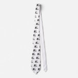 black and white bowling alley design tie
