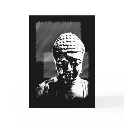 black and white buddha greeting card by ferdjax