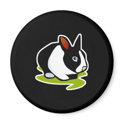 black and white bunny rabbit refrigerator magnets by doonidesignsanimals