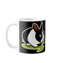 black and white bunny rabbit mug