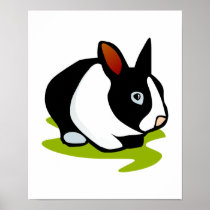 black and white bunny rabbit posters