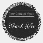 Black and White Business Thank You Stickers