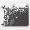 Black and white butterflies Mousepad