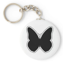 Black and White Butterfly Key Chain