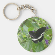 Black and White Butterfly Keychain