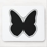 Black and White Butterfly Mouse Pad