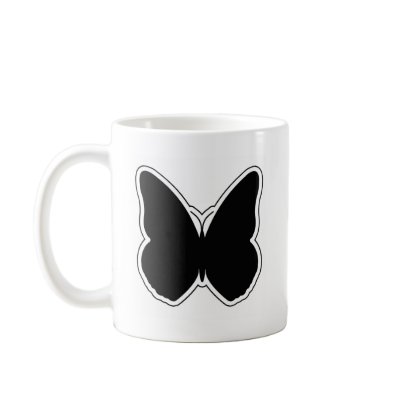 Black and White Butterfly Mugs by DonnaSK