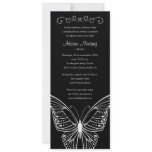 Black and White Butterfly Quinceanera Invitations